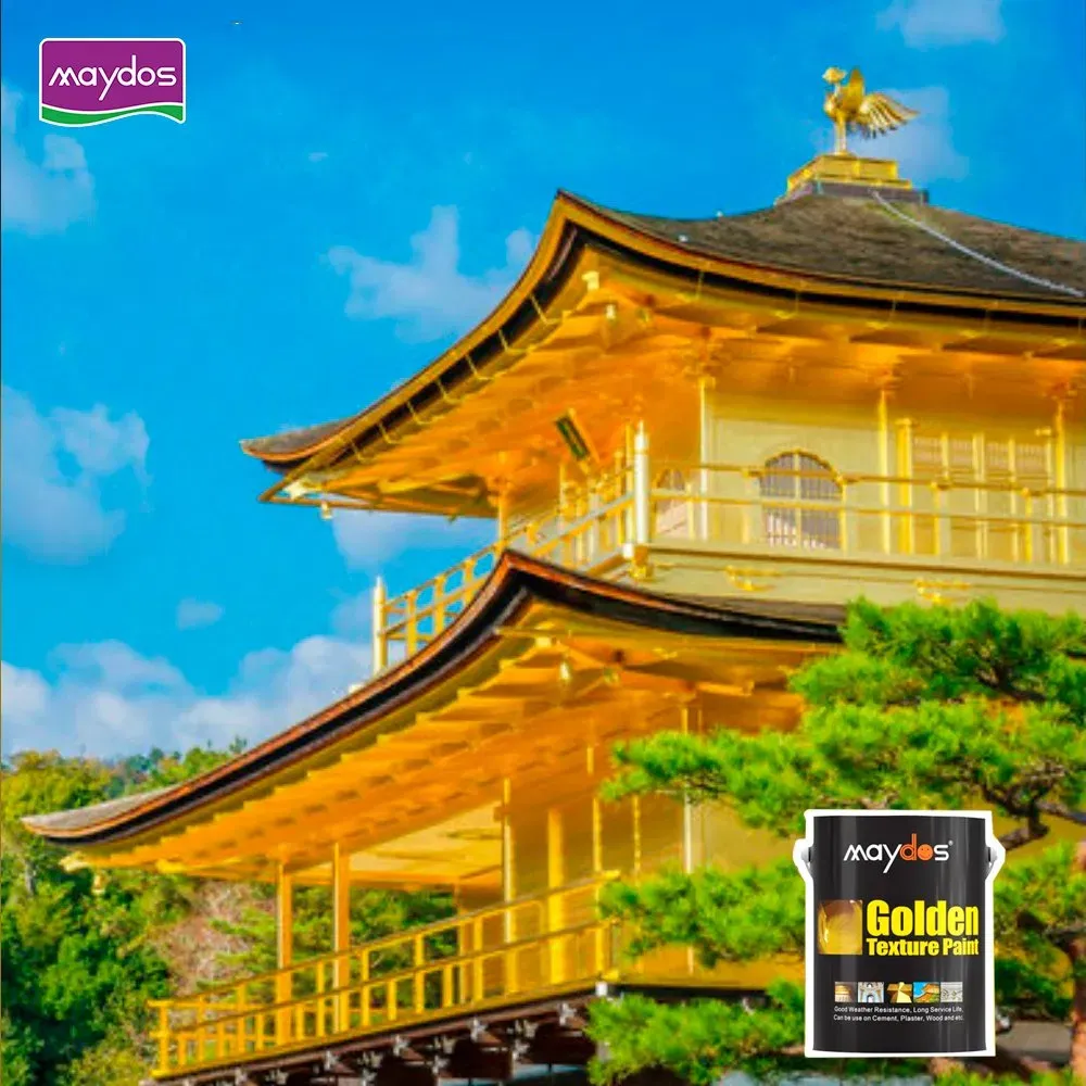 Private Label Real Gold Color Paint Gold Mirror Paint Golden Acrylic Paint Outdoor Wall Coating