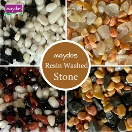 Customizable Resin Washed Stone Floor Water Proof White Resin Washed Stone