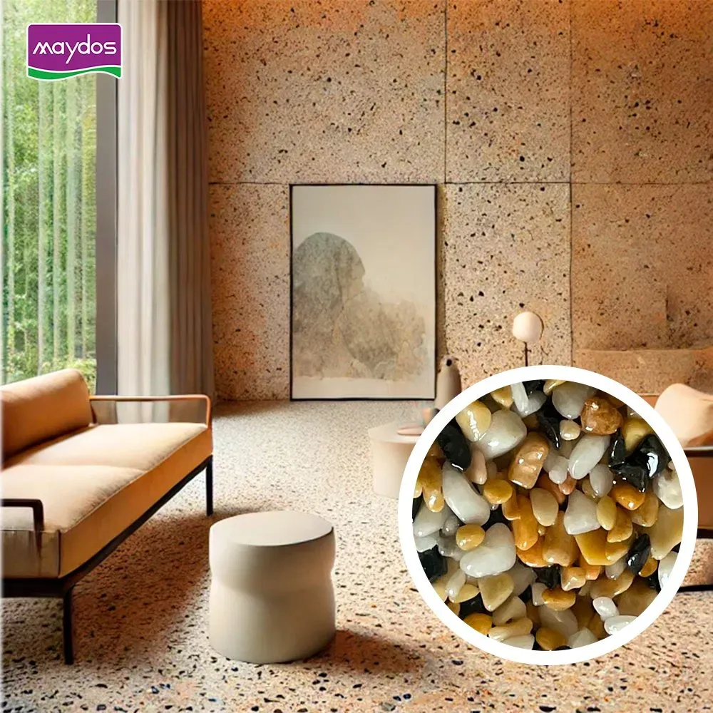 Customizable Resin Washed Stone Floor Water Proof White Resin Washed Stone