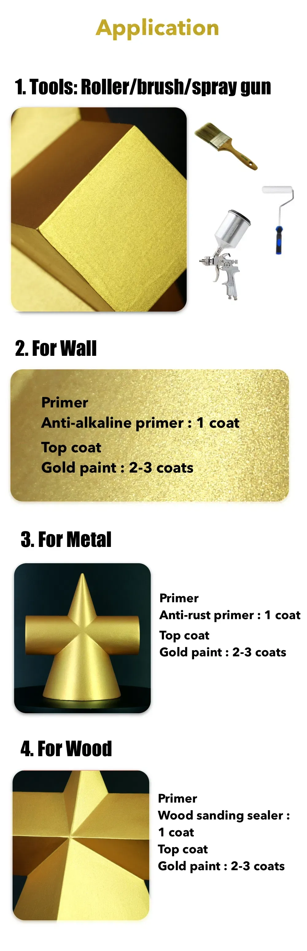 Private Label Real Gold Color Paint Gold Mirror Paint Golden Acrylic Paint Outdoor Wall Coating