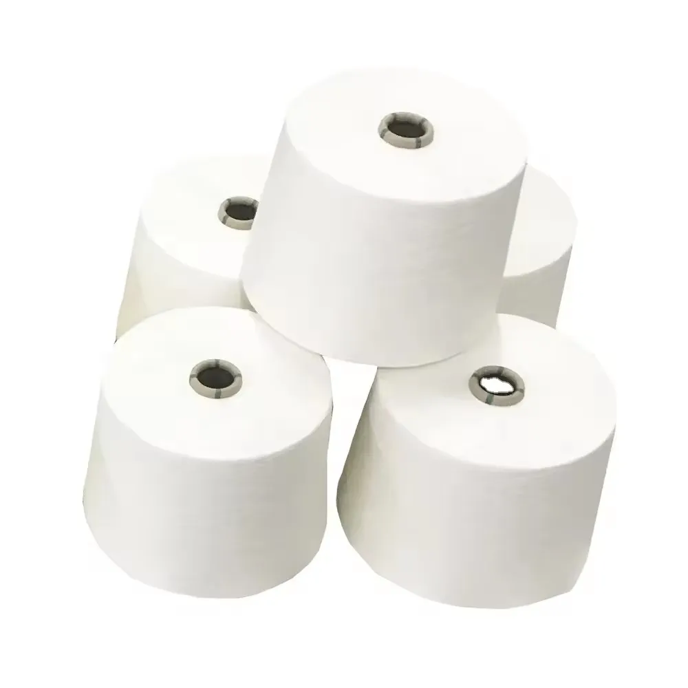 100% Bamboo Fiber Yarn 15S-80S Wholesale Siro Compact Yarn for Socks Raw White Yarn