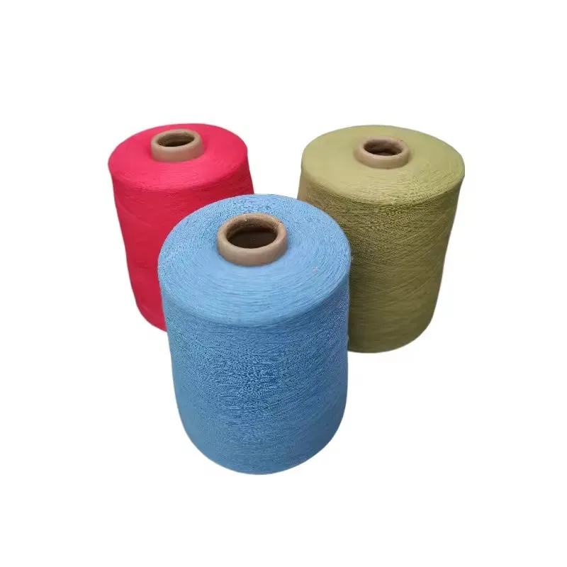 New Style Combed Cotton Covered Spandex Yarn 40S + 40D Light Blue – Soft & Strong Yarn for Knitting