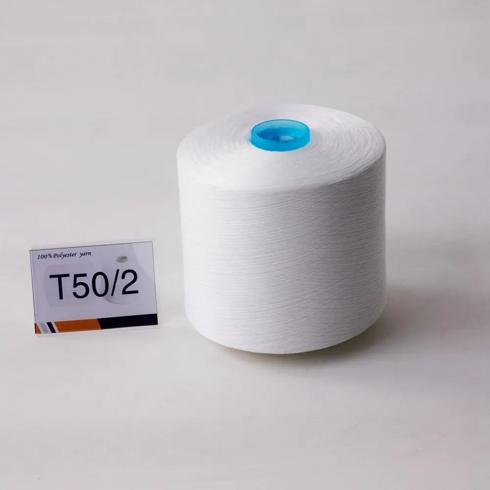 50/2 Raw White Dyed Color Polyester Spun Yarn High Quality Sewing Thread