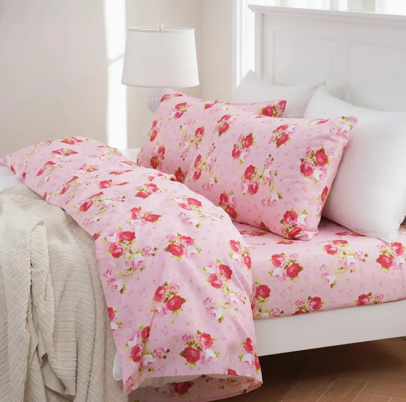 Tdd Bedding Set Fabric 100% Polyester Microfiber Fabric Peach Skin Printed