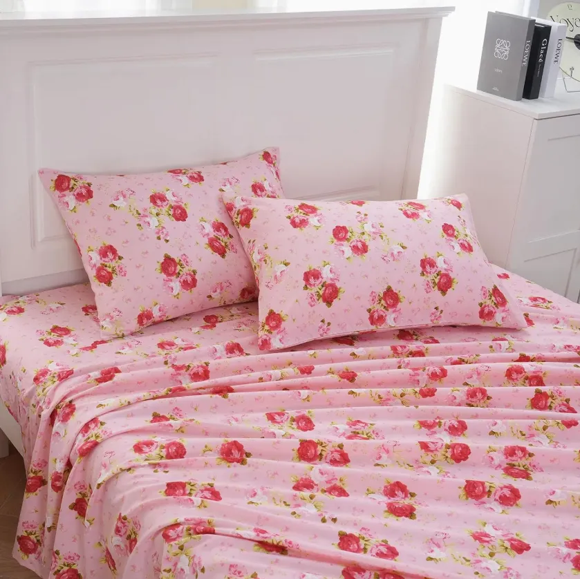 Tdd Bedding Set Fabric 100% Polyester Microfiber Fabric Peach Skin Printed