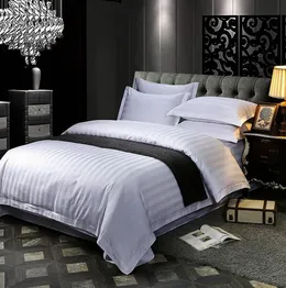 Recycled 100% Polyester Fabric Hotel Style Embossed Stripe Bedding Fabric