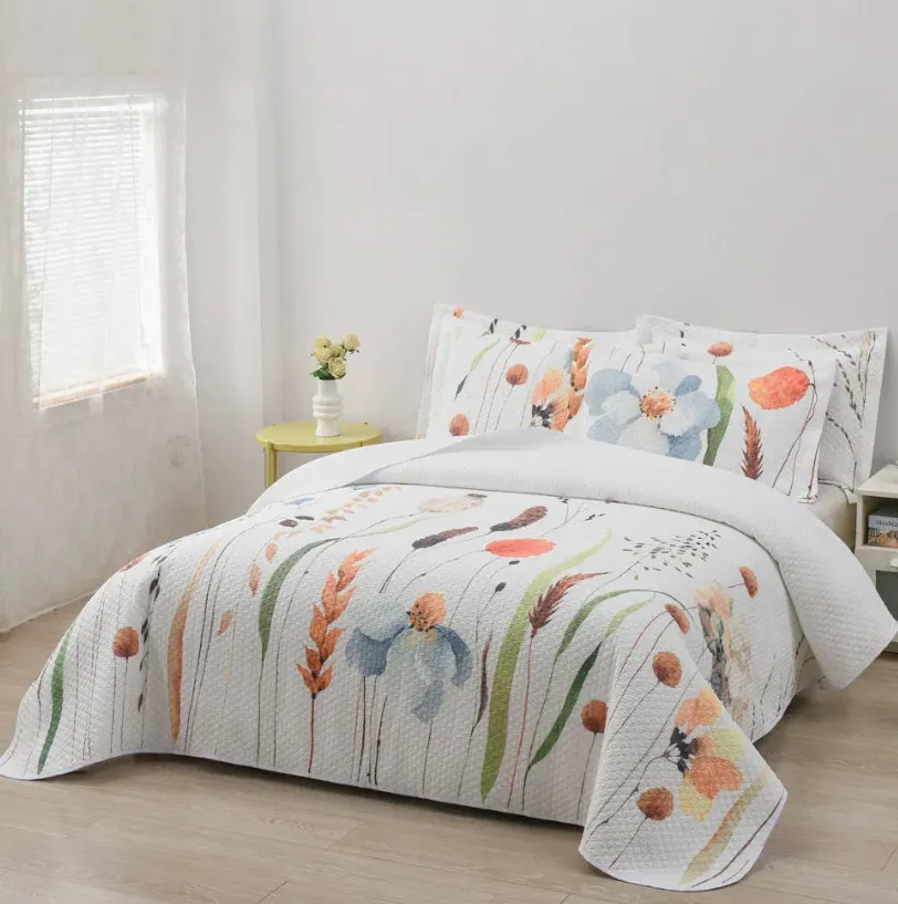 Luxury Bedsheets Polyester Microfiber Fabric for 3D Digital Printed Floral Bedding Duvet Covers Sets