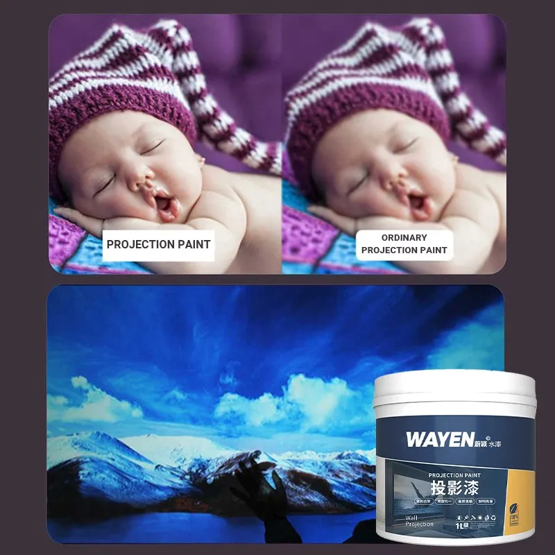 Wholesale Projection Paint Exhibition Project Special Anti-light Paint Theater Grade HD Curtain Projection Wall Screen Paint