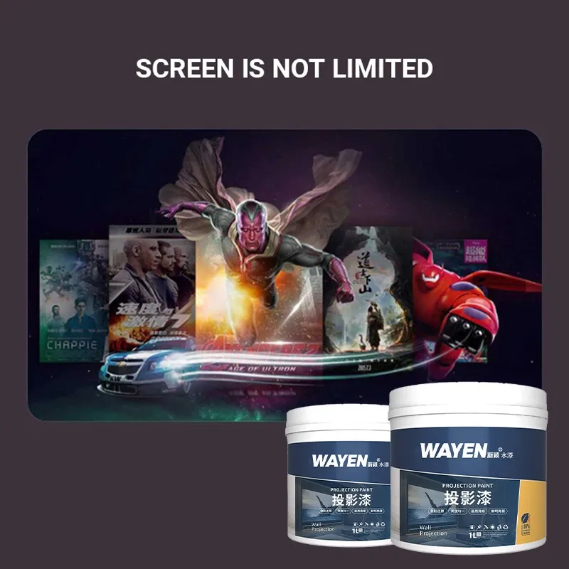 Wholesale Projection Paint Exhibition Project Special Anti-light Paint Theater Grade HD Curtain Projection Wall Screen Paint