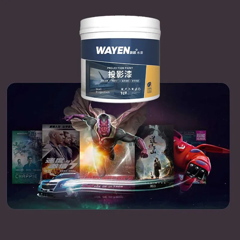 Wholesale Projection Paint Exhibition Project Special Anti-light Paint Theater Grade HD Curtain Projection Wall Screen Paint