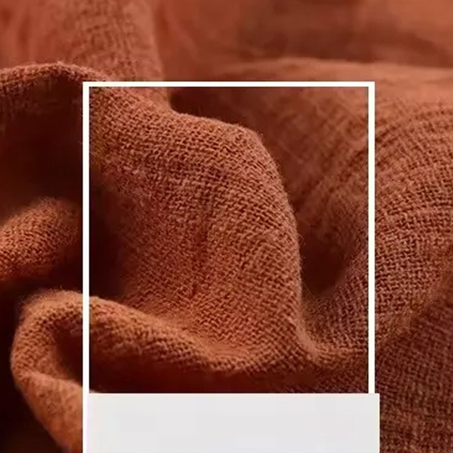 2. Solid Sand 100% Cotton Bamboo Linen Crepe Fabric - 130cm Wide, Perfect for Summer Dresses and Shawls