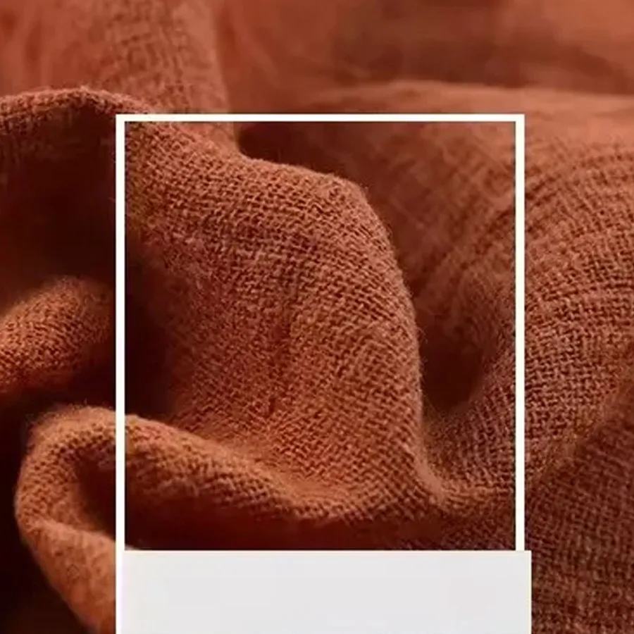 2. Solid Sand 100% Cotton Bamboo Linen Crepe Fabric - 130cm Wide, Perfect for Summer Dresses and Shawls