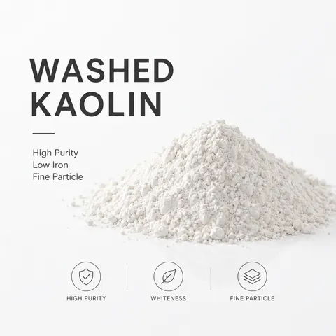 Premium Washed Kaolin Clay Powder | High Purity & High Whiteness Industrial Grade Kaolin