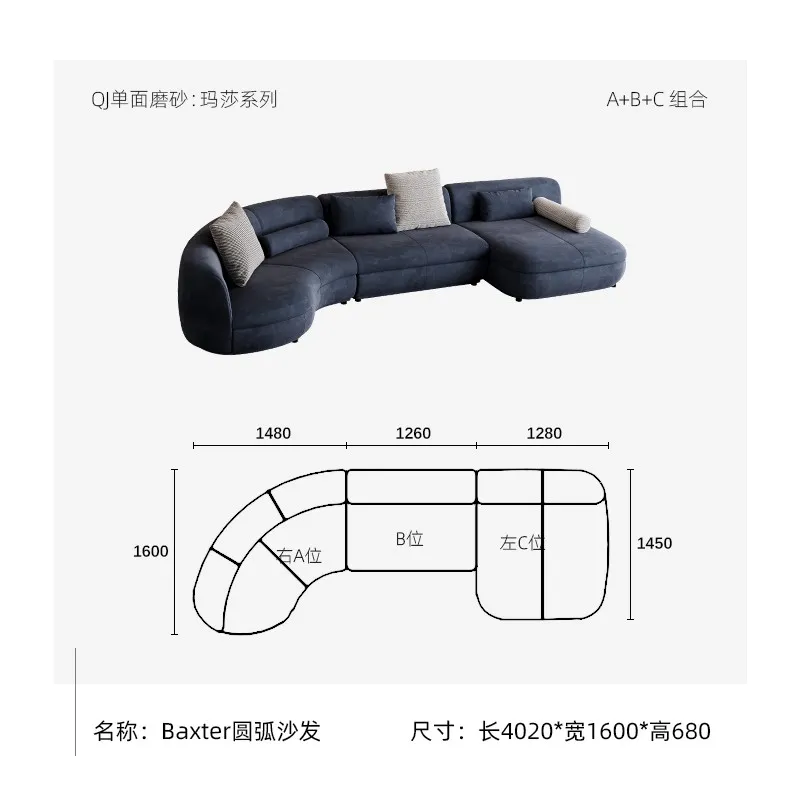 Arc-shaped sofa-Italian-Modern Sleekluxurydesign
