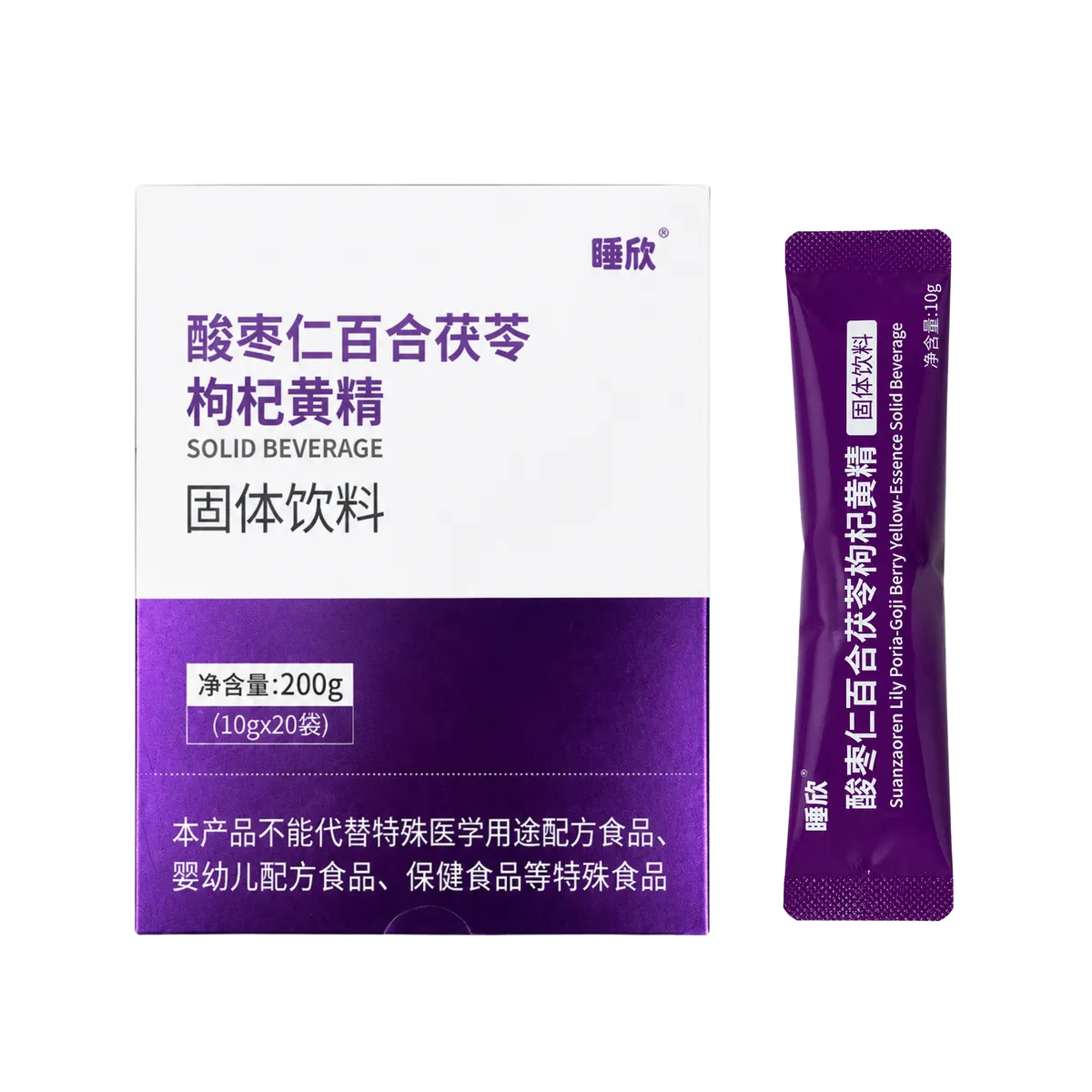 "Shui Xin" Sleep-Aid Solid Drink (with Sour Jujube Kernel, Lily Bulb, Poria, Goji Berry, and Polygonatum) &ndash; Specially formulated for those who struggle to fall asleep or wake up easily during the nigh