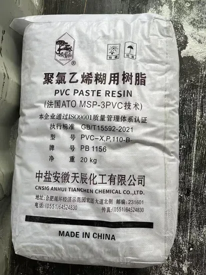 Emulsion Grade PVC Resin Paste PVC Resin Pb1156 for Leather Foaming Layer