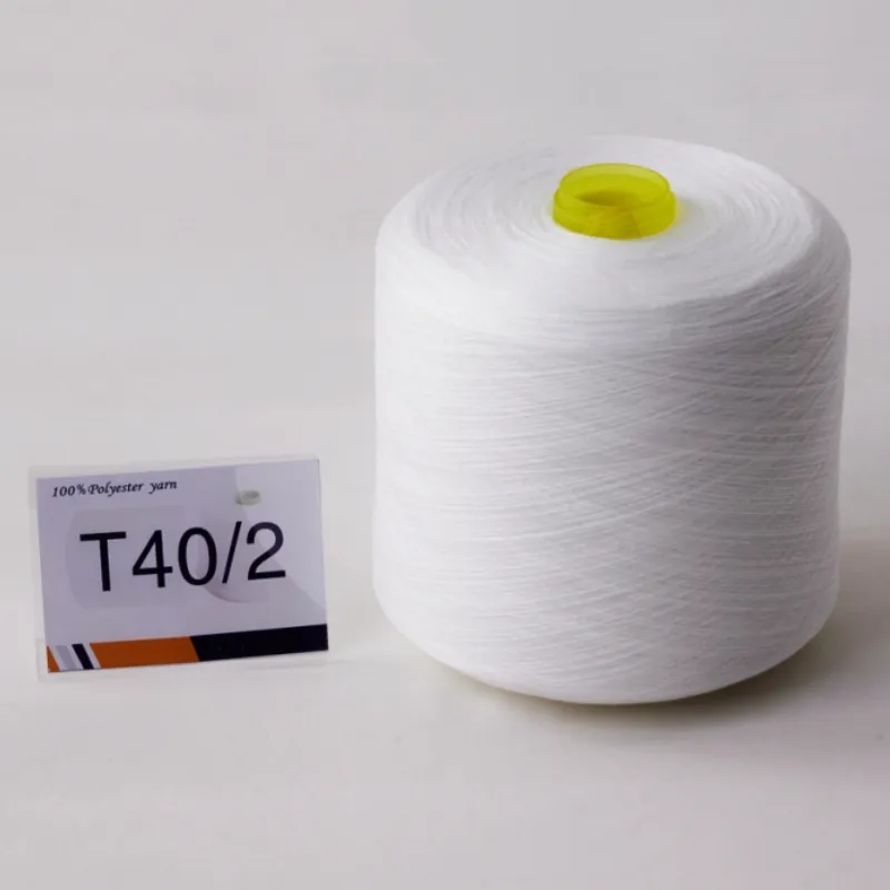 40/2 100% spun polyestersewing thread raw white