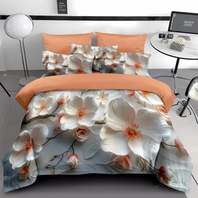 Hermosa ropa de cama infantil de tela con impresi&oacute;n digital v&iacute;vida en 3D o 5D.