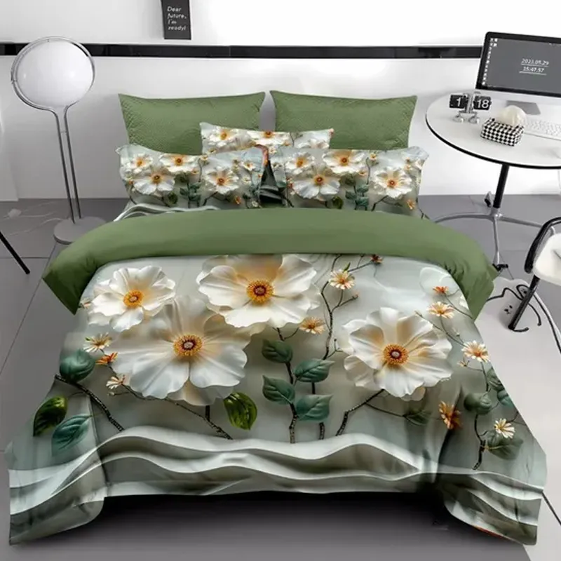 Hermosa ropa de cama infantil de tela con impresi&oacute;n digital v&iacute;vida en 3D o 5D.